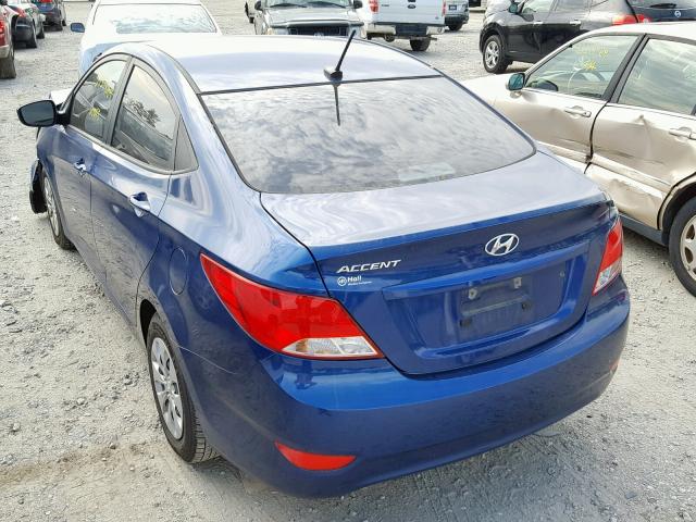 KMHCT4AE3GU089728 - 2016 HYUNDAI ACCENT SE BLUE photo 3