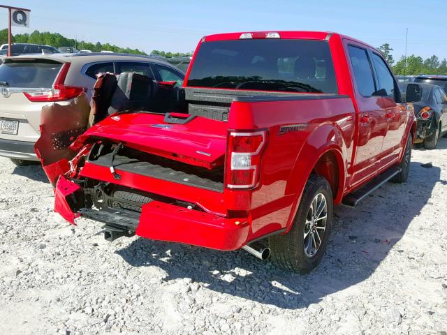 1FTEW1CP1JFE57143 - 2018 FORD F150 SUPER RED photo 4