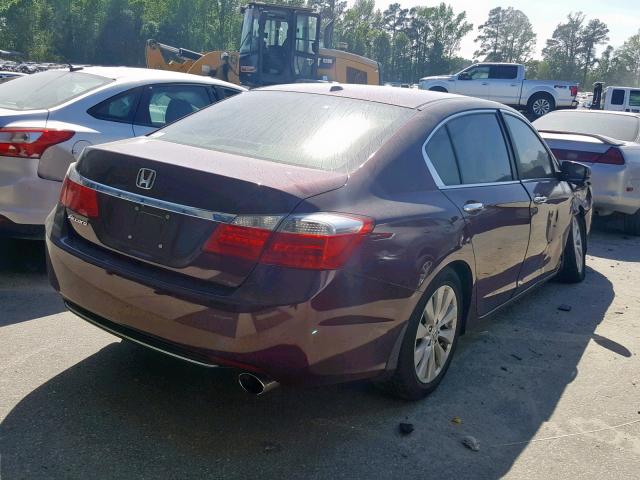 1HGCR2F84EA097492 - 2014 HONDA ACCORD EXL BURGUNDY photo 4