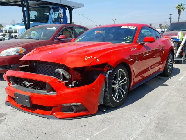 1FA6P8CF0F5363081 - 2015 FORD MUSTANG GT RED photo 2