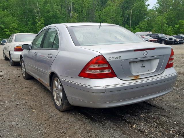 WDBRF61J62F152539 - 2002 MERCEDES-BENZ C 240 SILVER photo 3