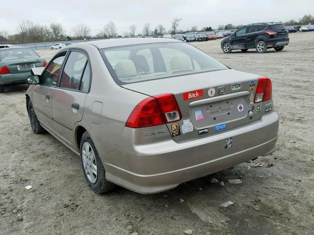 2HGES16345H038410 - 2005 HONDA CIVIC DX V TAN photo 3