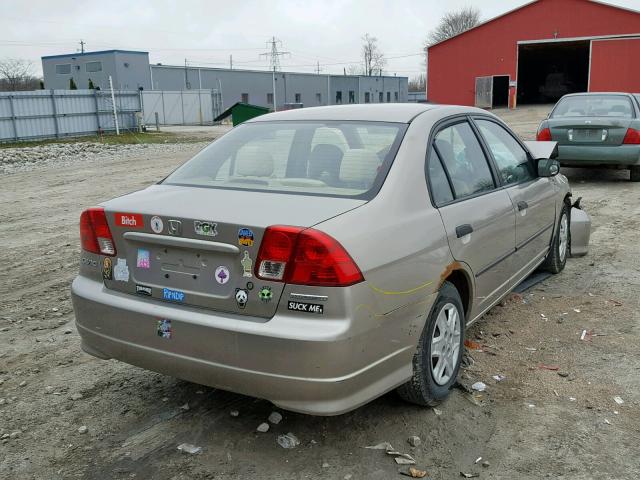 2HGES16345H038410 - 2005 HONDA CIVIC DX V TAN photo 4