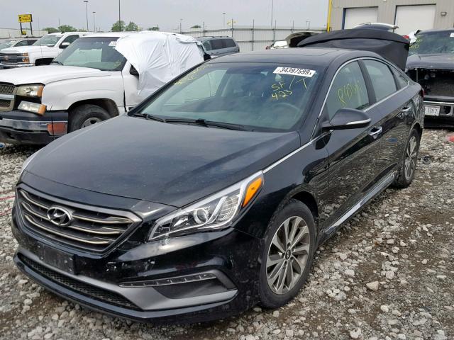 5NPE34AF9GH369296 - 2016 HYUNDAI SONATA SPO BLACK photo 2