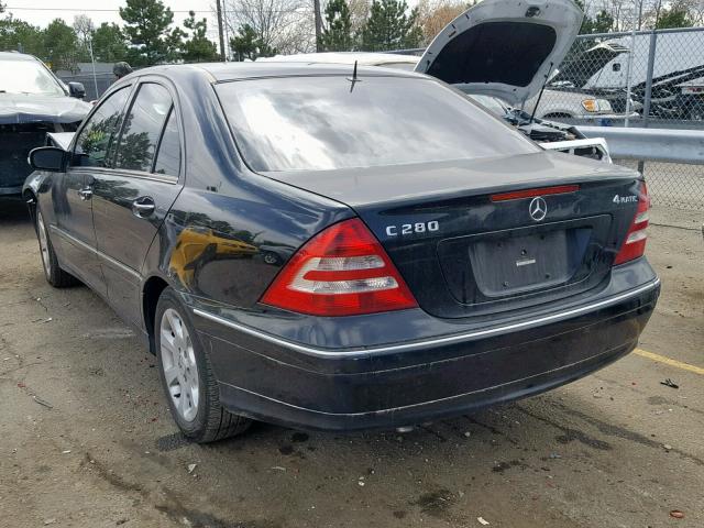 WDBRF92H16F753487 - 2006 MERCEDES-BENZ C 280 4MAT BLACK photo 3