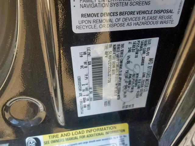 5LMFU27535LJ21728 - 2005 LINCOLN NAVIGATOR 黑色 照片 10