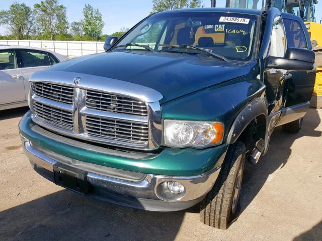 3D7KU28D34G159215 - 2004 DODGE RAM 2500 S GREEN photo 2