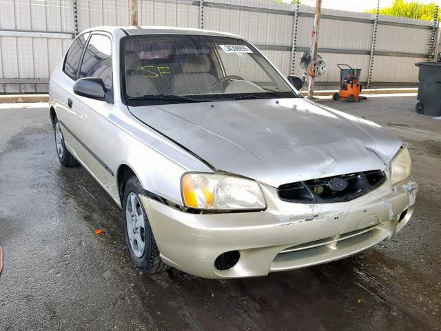 KMHCF35G91U113020 - 2001 HYUNDAI ACCENT L GOLD photo 1