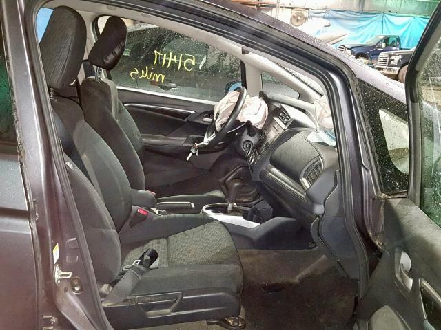 3HGGK5H52FM757799 - 2015 HONDA FIT LX GRAY photo 5