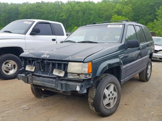 1J4GZ58Y1RC341375 - 1994 JEEP GRAND CHER GREEN photo 2