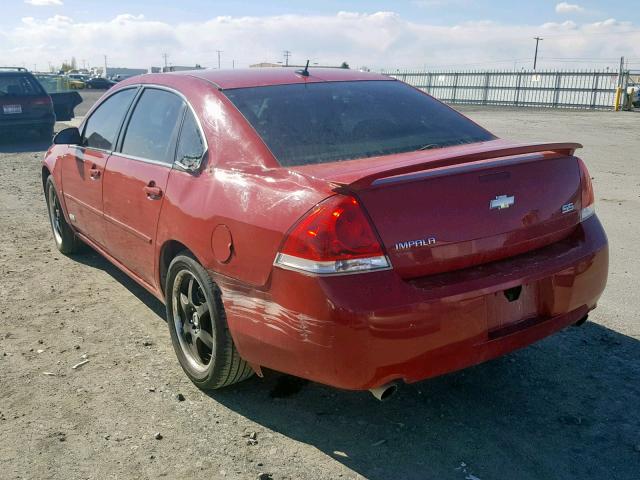 2G1WD58C589135530 - 2008 CHEVROLET IMPALA SUP RED photo 3