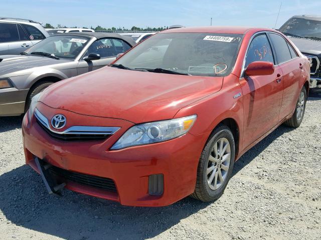 4T1BB3EK4BU131762 - 2011 TOYOTA CAMRY HYBR RED photo 2