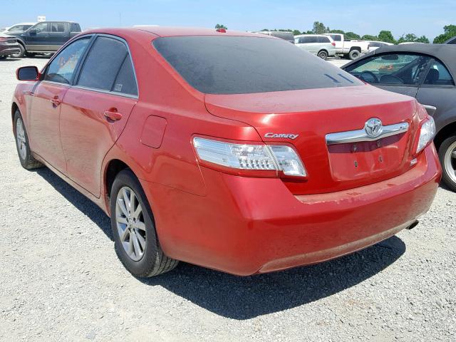 4T1BB3EK4BU131762 - 2011 TOYOTA CAMRY HYBR RED photo 3