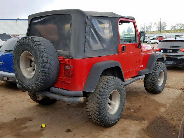 1J4FA49S32P751942 - 2002 JEEP WRANGLER / RED photo 4