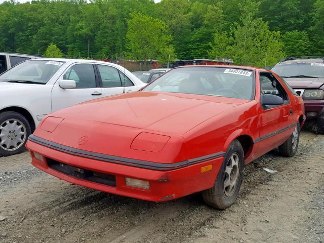 1B3GA44E9HG115160 - 1987 DODGE DAYTONA RED photo 2