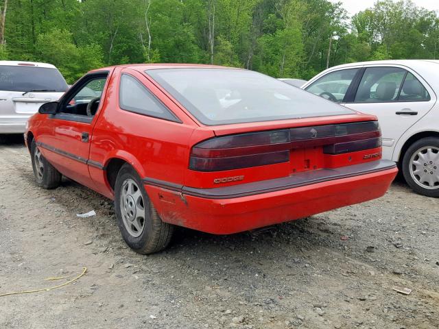 1B3GA44E9HG115160 - 1987 DODGE DAYTONA RED photo 3