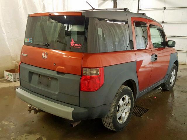 5J6YH28503L022049 - 2003 HONDA ELEMENT EX ORANGE photo 4