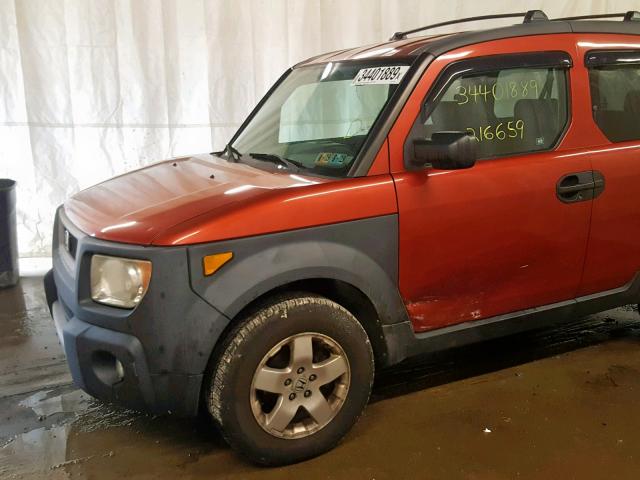 5J6YH28503L022049 - 2003 HONDA ELEMENT EX ORANGE photo 9