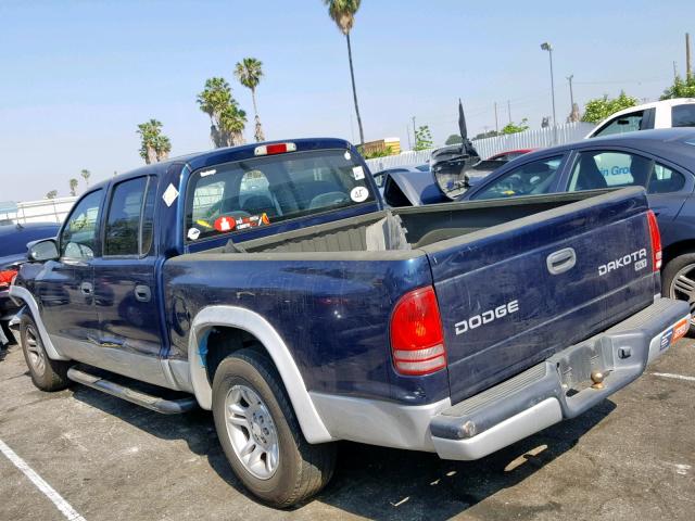 1D7HL48X23S292297 - 2003 DODGE DAKOTA QUA BLUE photo 3