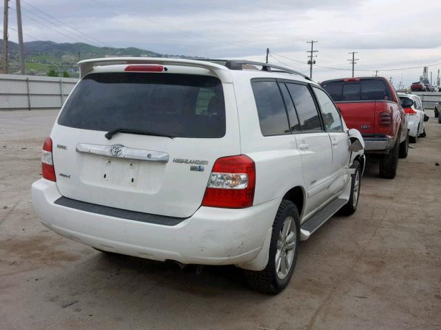 JTEEW21A860026082 - 2006 TOYOTA HIGHLANDER WHITE photo 4