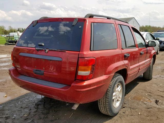 1J4GW48S54C269815 - 2004 JEEP GRAND CHER RED photo 4