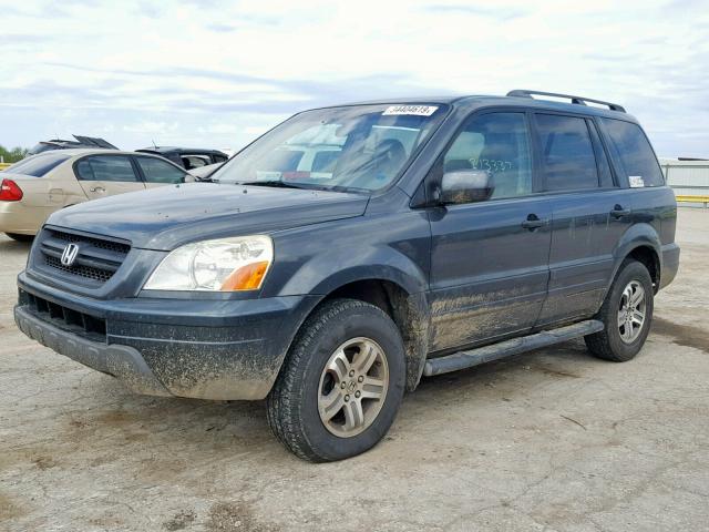 2HKYF18593H545581 - 2003 HONDA PILOT EXL GRAY photo 2