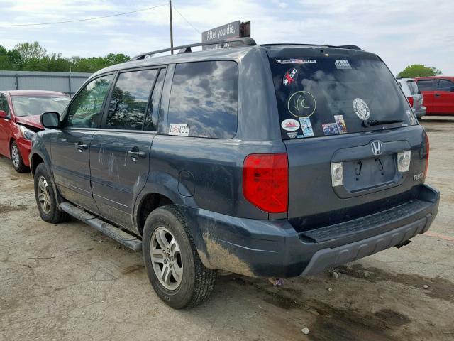 2HKYF18593H545581 - 2003 HONDA PILOT EXL GRAY photo 3