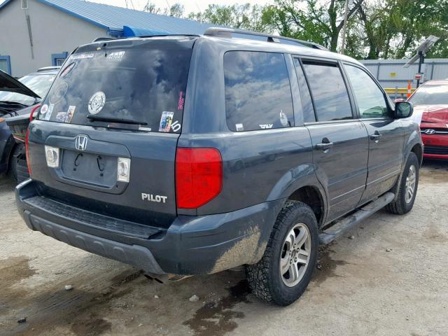 2HKYF18593H545581 - 2003 HONDA PILOT EXL GRAY photo 4