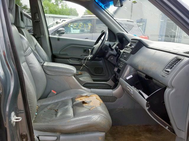 2HKYF18593H545581 - 2003 HONDA PILOT EXL GRAY photo 5