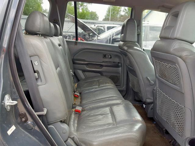 2HKYF18593H545581 - 2003 HONDA PILOT EXL GRAY photo 6