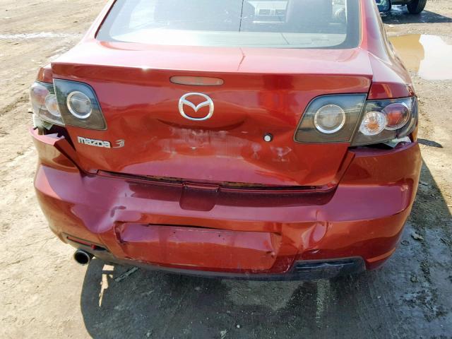 JM1BK32F681145572 - 2008 MAZDA 3 I RED photo 9