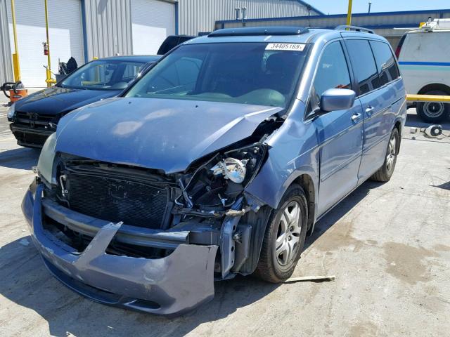 5FNRL38757B061339 - 2007 HONDA ODYSSEY EX BLUE photo 2