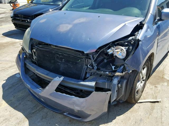 5FNRL38757B061339 - 2007 HONDA ODYSSEY EX BLUE photo 9