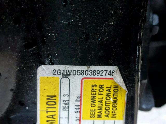 2G1WD58C389274622 - 2008 CHEVROLET IMPALA SUP შავი ფოტო 10