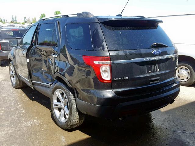 1FM5K8F88FGA03994 - 2015 FORD EXPLORER L BLACK photo 3