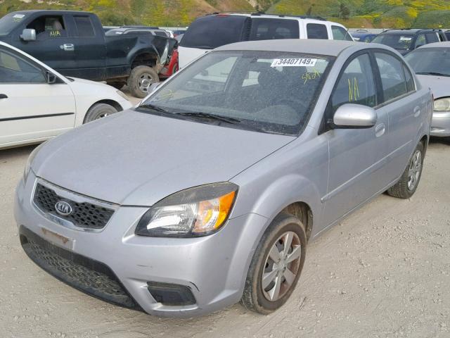 KNADH4A3XA6666627 - 2010 KIA RIO LX SILVER photo 2