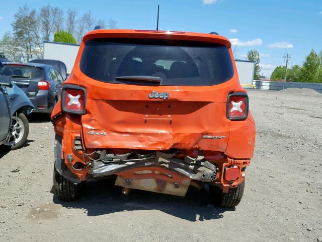 ZACCJBAT0GPE22014 - 2016 JEEP RENEGADE S ORANGE photo 9