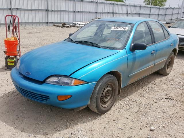 1G1JF5240X7260361 - 1999 CHEVROLET CAVALIER L BLUE photo 2