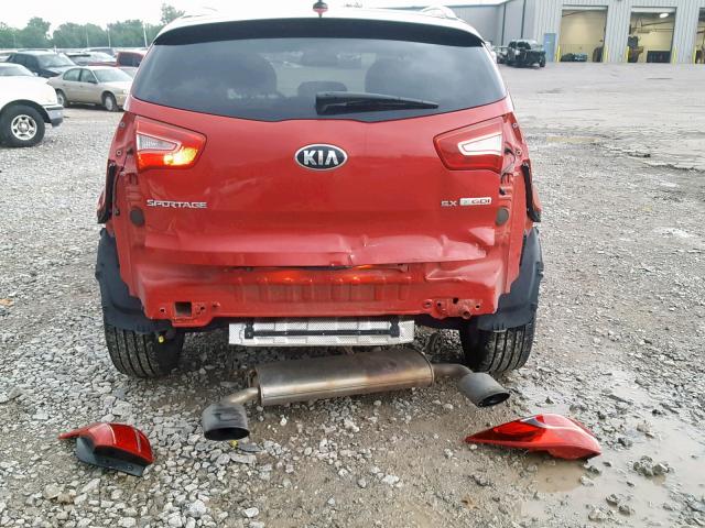 KNDPC3A67D7398606 - 2013 KIA SPORTAGE S RED photo 9