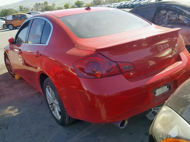 JN1CV6AP7CM623290 - 2012 INFINITI G37 BASE RED photo 3