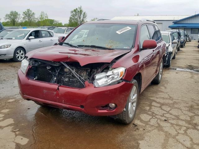 JTEES42A682054217 - 2008 TOYOTA HIGHLANDER MAROON photo 2