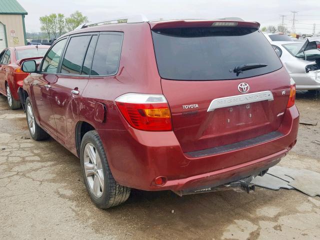 JTEES42A682054217 - 2008 TOYOTA HIGHLANDER MAROON photo 3