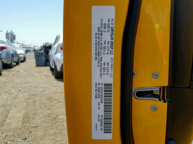 2C3CDXGJ6CH232390 - 2012 DODGE CHARGER SU YELLOW photo 10