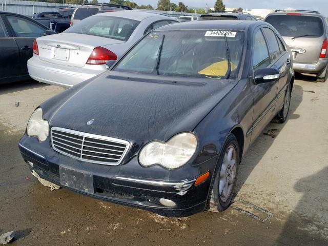 WDBRF61J94F546152 - 2004 MERCEDES-BENZ C 240 BLACK photo 2