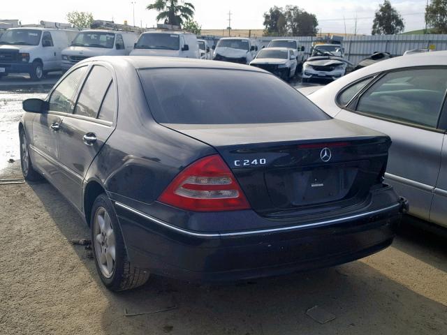 WDBRF61J94F546152 - 2004 MERCEDES-BENZ C 240 BLACK photo 3