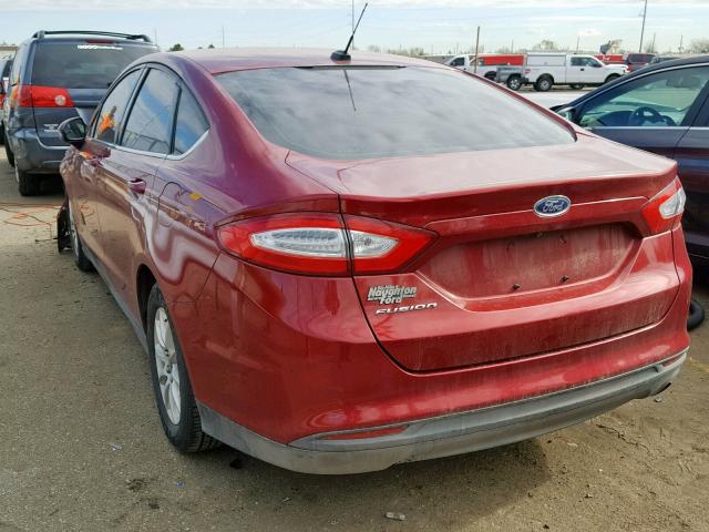 1FA6P0G78F5106948 - 2015 FORD FUSION S MAROON photo 3