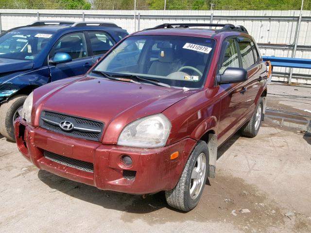 KM8JM12B55U147746 - 2005 HYUNDAI TUCSON GL BURGUNDY photo 2