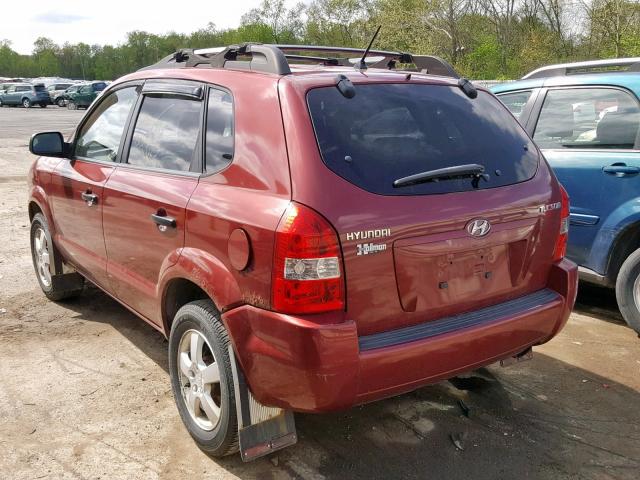 KM8JM12B55U147746 - 2005 HYUNDAI TUCSON GL BURGUNDY photo 3