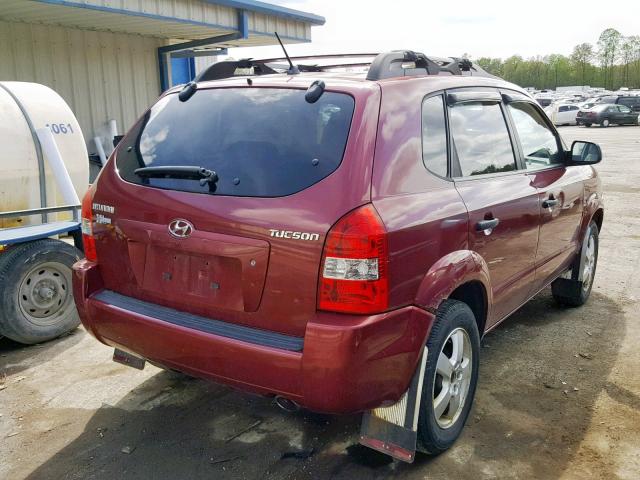 KM8JM12B55U147746 - 2005 HYUNDAI TUCSON GL BURGUNDY photo 4