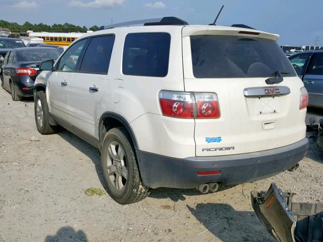 1GKLRLED0AJ178300 - 2010 GMC ACADIA SLE WHITE photo 3